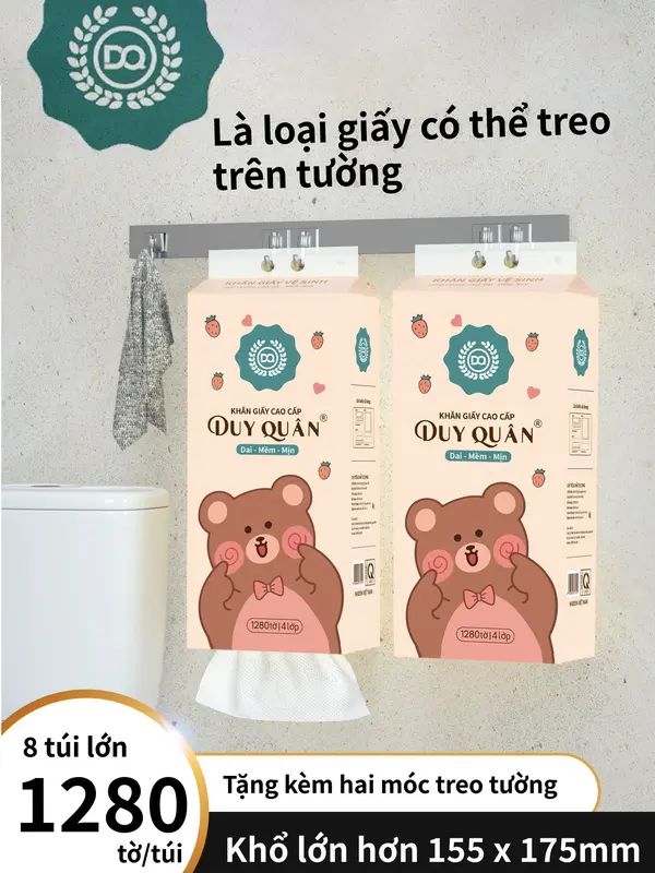 {PQL} COMBO 6 Bịch Khăn Giấy Ăn Rút Treo Tường Duy Quân,  Mềm Mịn Và Dai Giấy Vệ Sinh 2