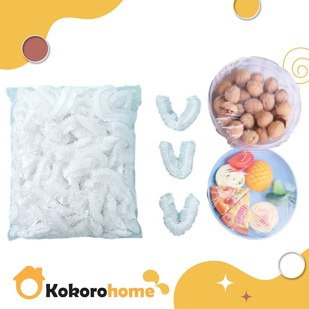 Disposable Food Grade Food Cover Plastic Wrap Fruit Bowl Fresh Household Kitchen Plastic Food Cover Kitchen Tools Containers Kitchenware