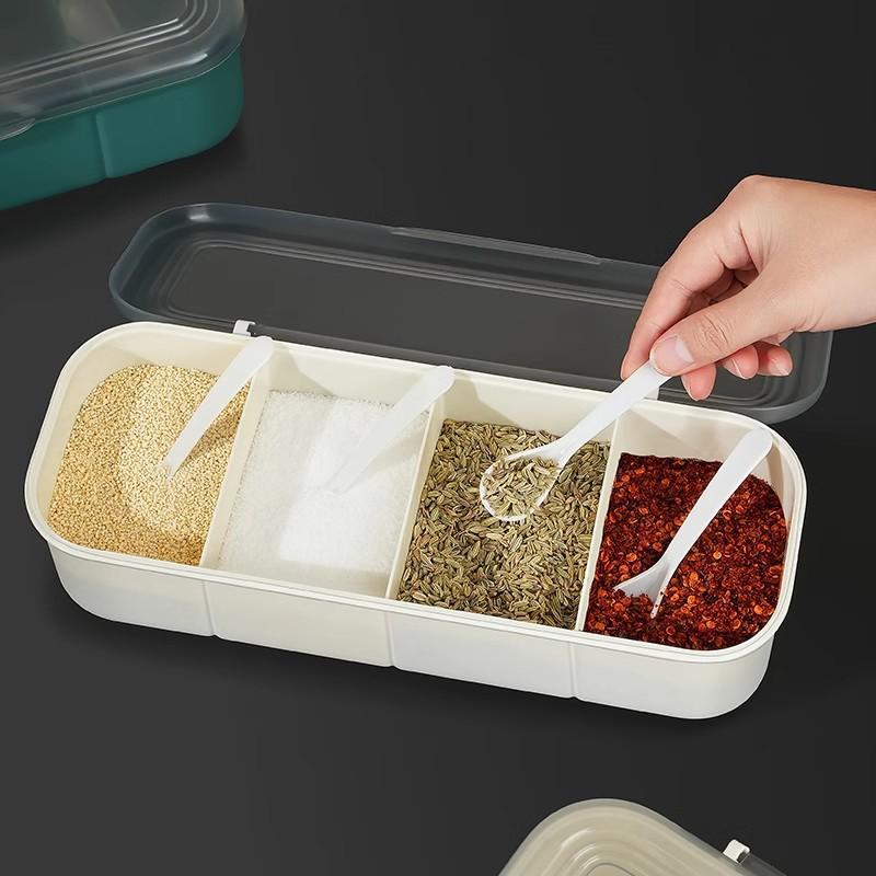 Hộp Gia Vị Nhà Bếp, Hộp Gia Vị Đa Ngăn Tích Hợp, Hộp Đựng Gia Vị, Lọ Gia Vị, Hộp Đựng Muối, Bột Ngũ Vị Tử, Hộp Bảo Quản, Lọ Muối, Chống Ẩm 3