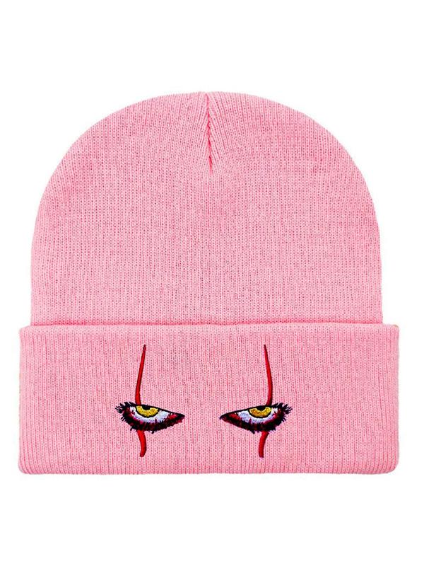 Unisex Street Style Beanie Hat with Eye Design, Casual Trendy Warm Beanie Hat, Fashionable Knitted Beanie Hat For Fall & Winter 6