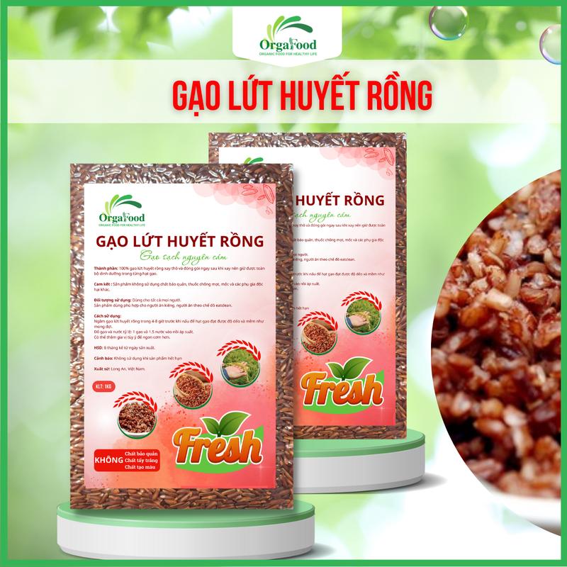 Gạo lứt huyêt rồng  Orgafood 1kg cho người tiểu đường, thực dưỡng, health, ăn kiêng