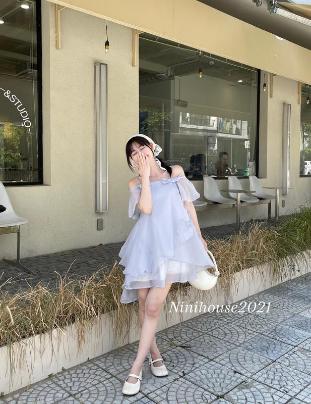 Đầm hai dây xẻ tà D50 - váy babydoll nữ - Dress Voan Women