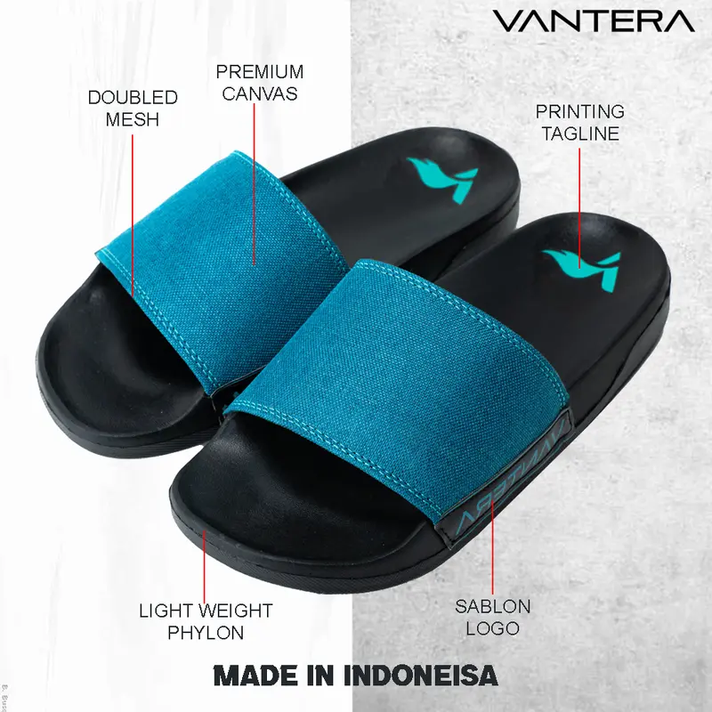 VANTERA SANDAL SLIDE PRIA MARSEILLE CANVAS SERIES | VTK-04 Shoes Sendal Selop 1