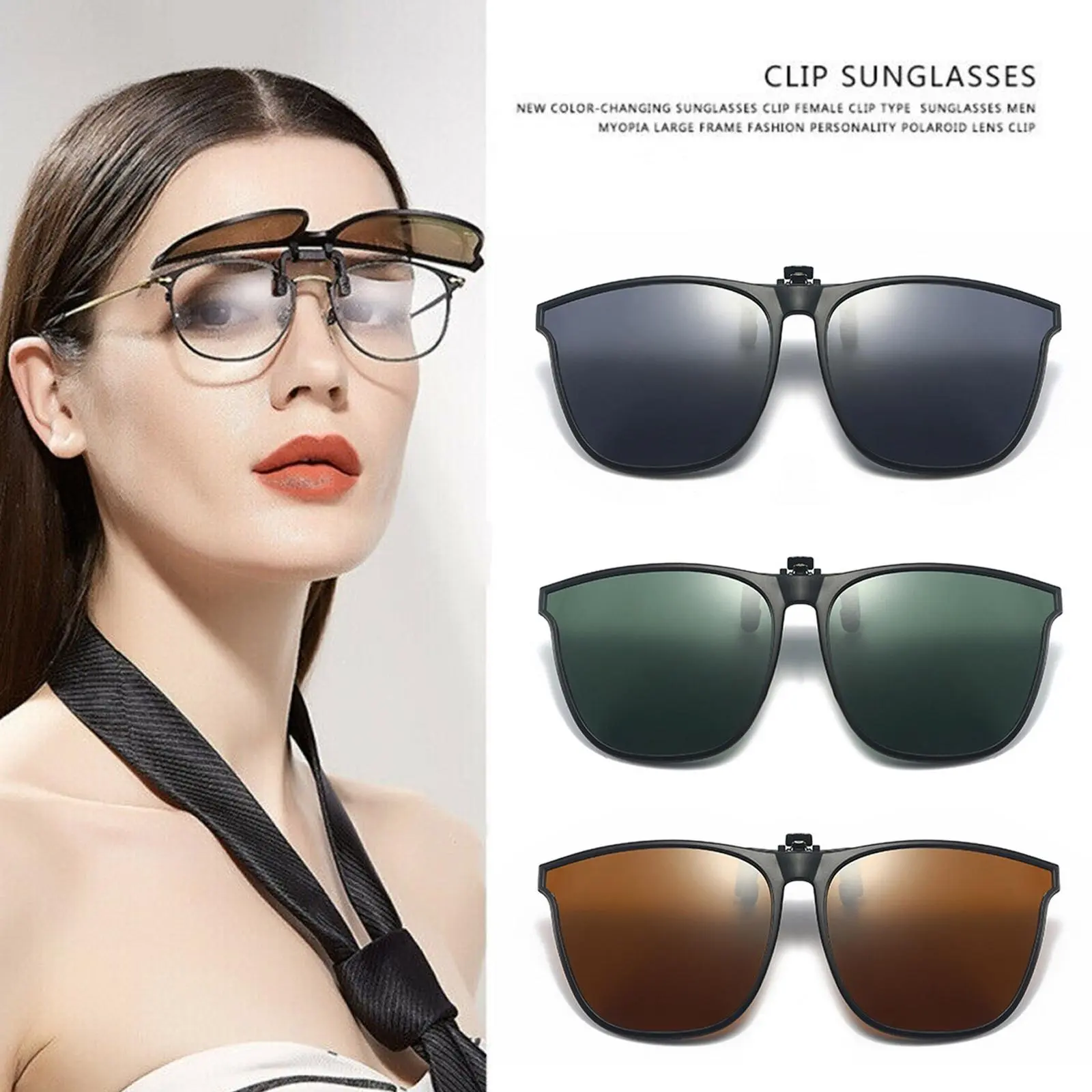 Polycarbonate Photochromic Polarized ClipOn Lenses for Men and Womens Sunglasses Ideal for J6Y5