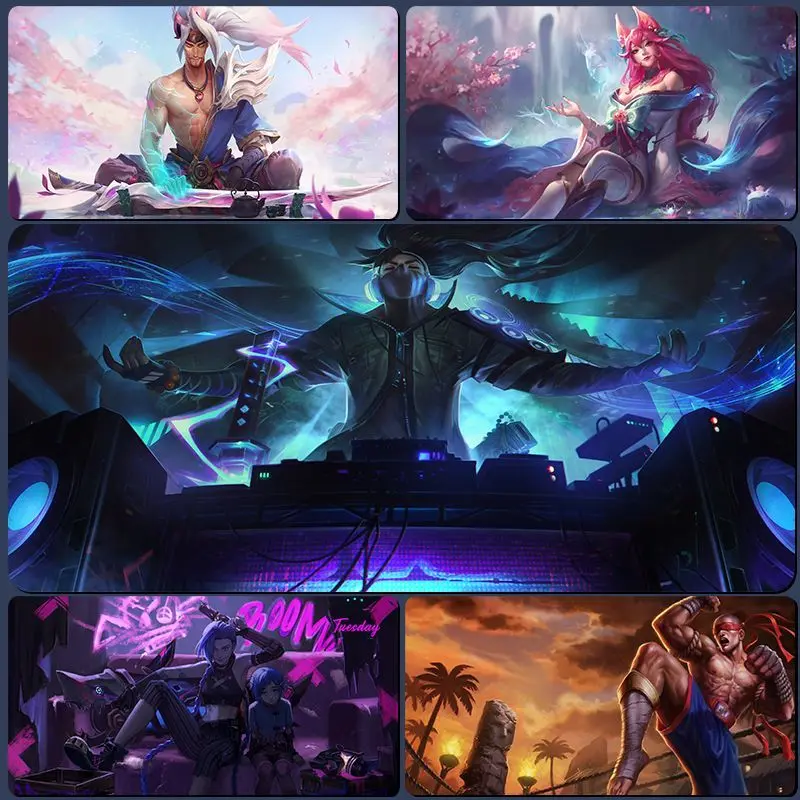 Tấm lót chuột chơi game Liên Minh Huyền Thoại LOL, Ngoại Cỡ, Tấm lót bàn phím E-Sports Anime, Tấm lót bàn phím, Có Thể Tùy Chỉnh, Phát hành năm 2024