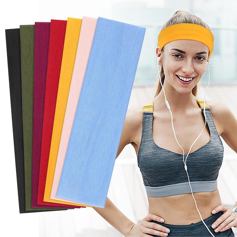 Dây Buộc Tóc Tập Thể Dục, Màu Trơn Bán Chạy, Đàn Hồi, Không Trơn Trượt, Băng Đô Thể Thao, Thích Hợp Cho Yoga, Thể Dục, Thấm Hút Mồ Hôi, Khăn Trùm Đầu Chạy Bộ Sport 0