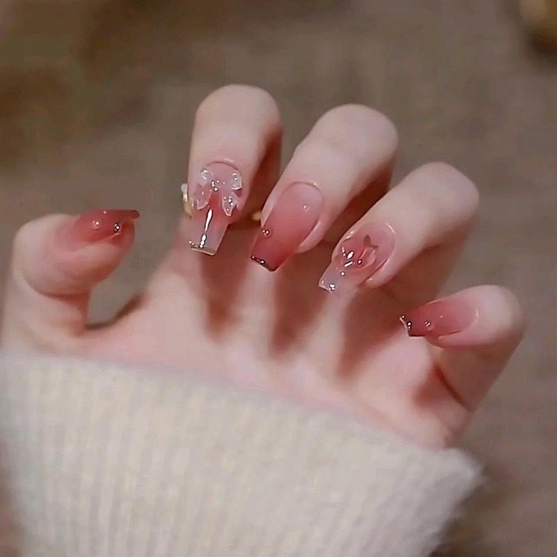 Mã A388 nail xinh Nail box bền đẹp + kèm phụ kiện keo dán Women Nữ