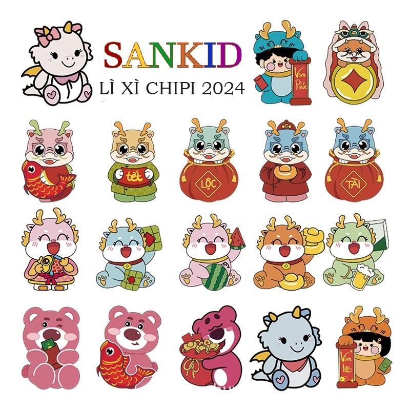 Lì xì chibi hoạt hình tết, bao lì xì mẫu mới