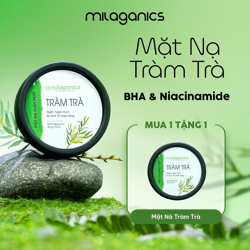[MUA 1 TẶNG 1] Mặt Nạ Đất Sét Tràm Trà BHA MILAGANICS Chăm Sóc Da Mụn Hỗ Trợ Sáng Da Giảm Tiết Dầu - Mask Đất Sét Hỗ Trợ Thu Nhỏ Lỗ Chân Lông - Mặt Nạ Dưỡng Trắng Da Sáng Tươi Trẻ Skincare Làm Đẹp Da Cosmetics