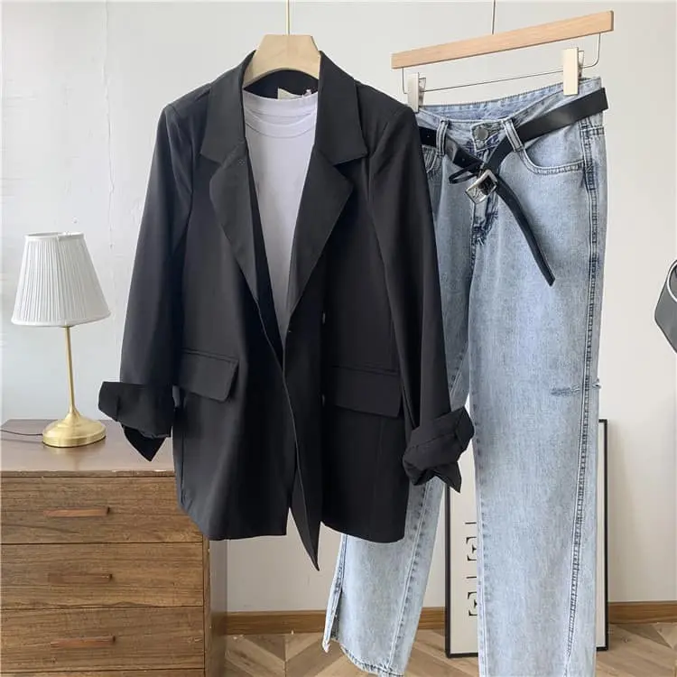 Áo khoác nữ áo vest blazer trơn màu đen bassic dễ phối màu hàn quốc, TOTO SHOP 2