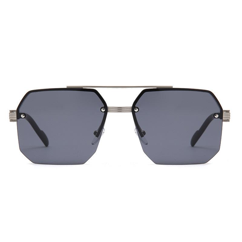 Product Introduction of Sunglasses 2024 new model for boys, with a big face and slim appearance while driving. Advanced UV resistant half frame sunglasses with a square frame 20