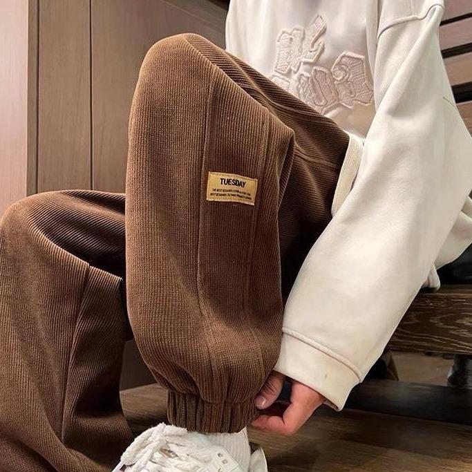 Quần Nhung Tăm Ống Rộng Nam Nữ TUESDAY Unisex - Quần Dài Cạp Chun Eo Vải Co Dãn Dày Dặn Ullzang NT2 Menswear