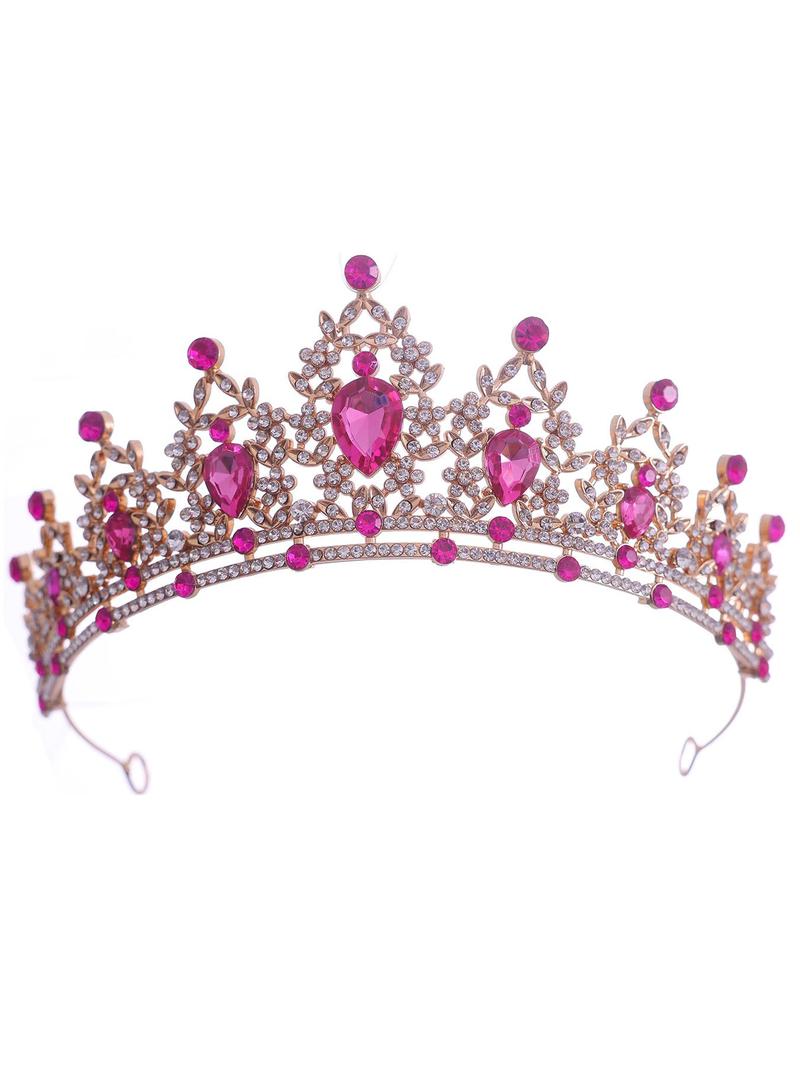 Product Introduction of Women's Elegant Rhinestone Decor Crown, Trendy Exquisite Headwear for Bride, Chic Gorgeous Hair Accessories for Wedding Party Decor 7