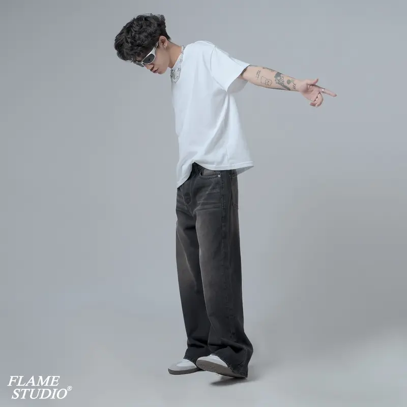 “ BLACK FADE “ BAGGY DENIM - Quần Baggy Nam Màu Đen Bạc Menswear jeans  suong 0