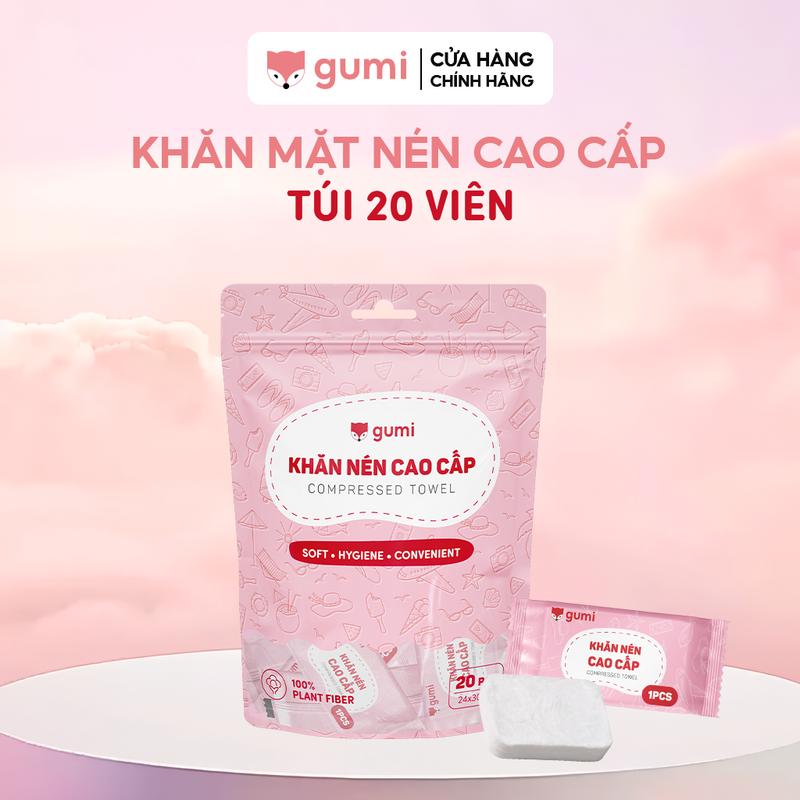 Khăn Mặt Nén Cotton Gumi Dày Dặn Dùng 1 Lần Tiện Dụng Khi Đi Du Lịch