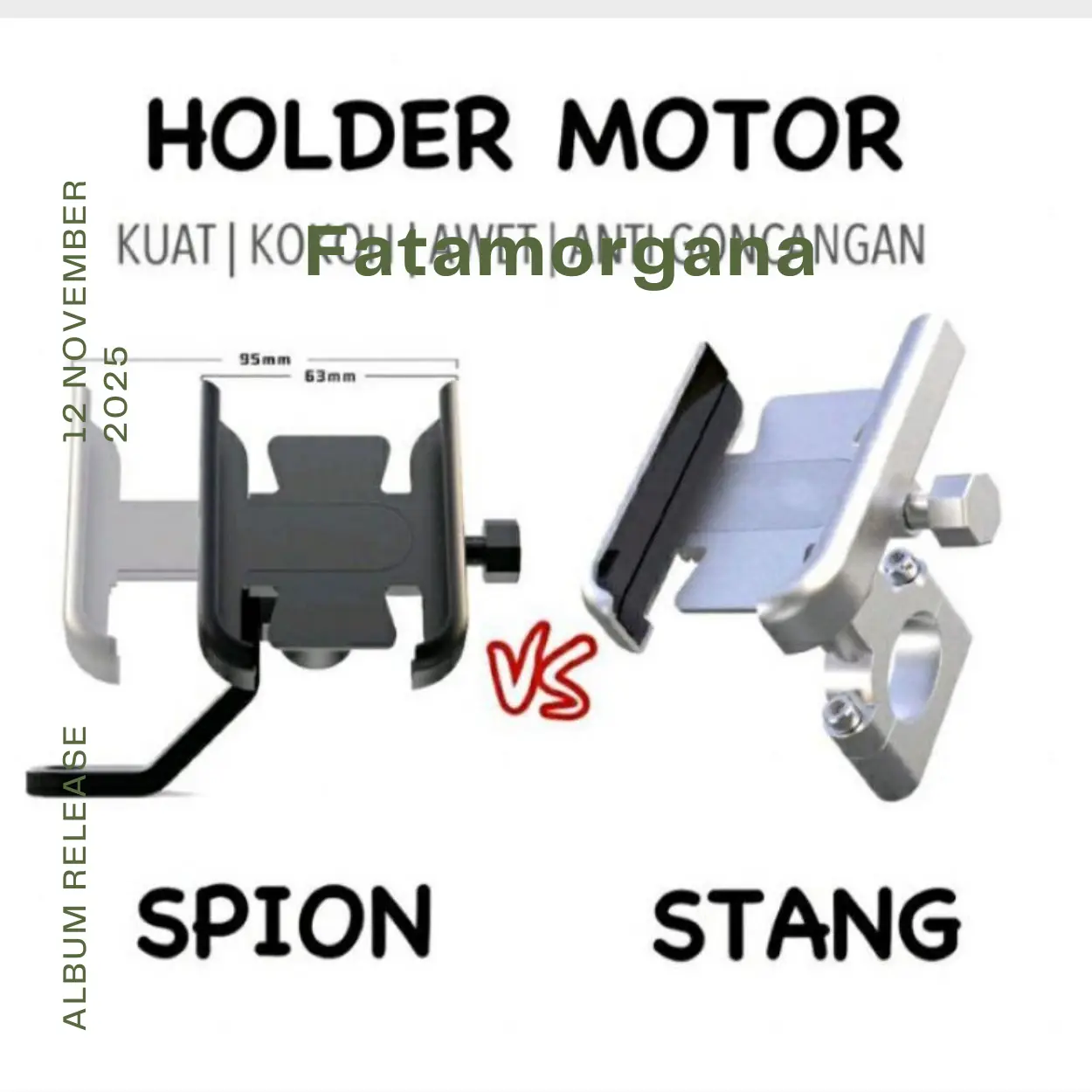 Holder Dudukan HP Di Stang dan Spion Motor Universal handphone motorcycle Black
