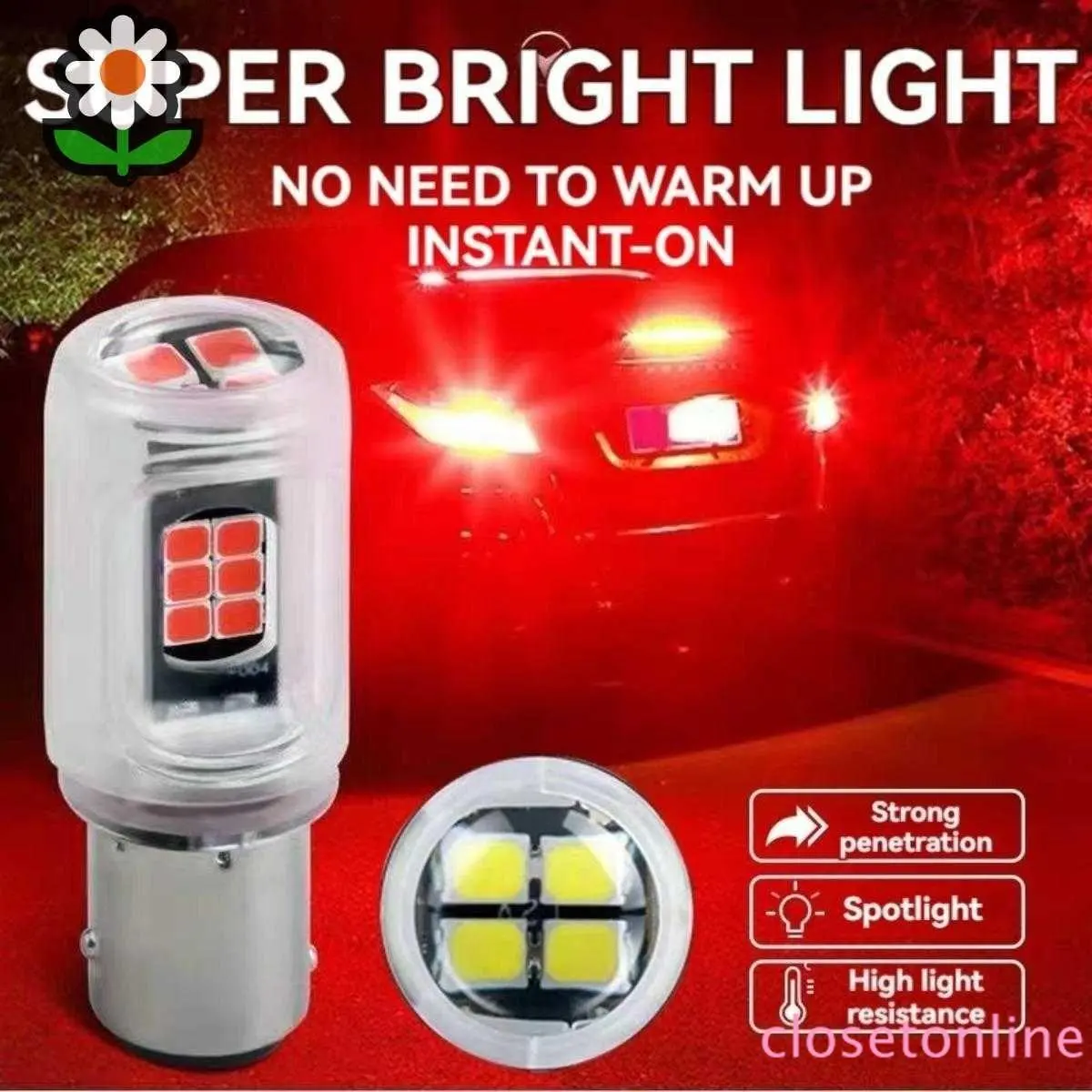 villagaiUltra-Bright 12V Car LED Brake Light Bulb: High Luminosity Rear Fog, Tail, and Turn Signal Lights for Enhanced Safety and Visibility.