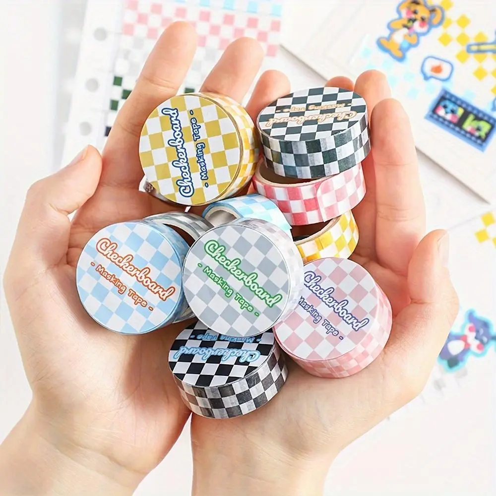 Checkerboard Pattern Washi Tape, 1 Count Self-adhesive Masking Tape, DIY Decorative Tape for Scrapbooking, Journaling, Gift Wrapping