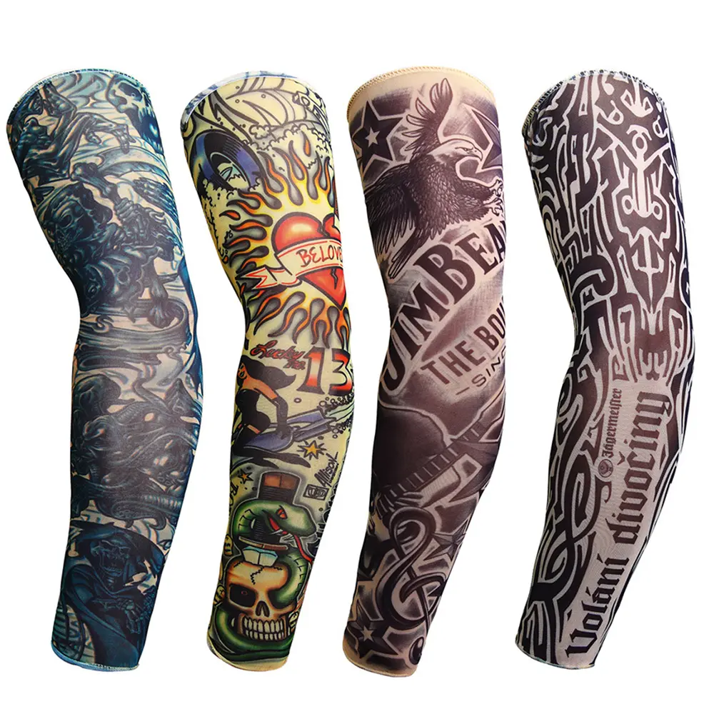 Tay Áo Tattoo Đường Phố, 1 Chiếc, Chống Tia UV Mặt Trời, Che Cánh Tay, Thích Hợp Để Đi Xe Đạp Ngoài Trời, Tay Áo Chống Nắng, Thiết Kế In Hình, Phong Cách Glover, Dành Cho Nam Và Nữ Phong Cách Punk