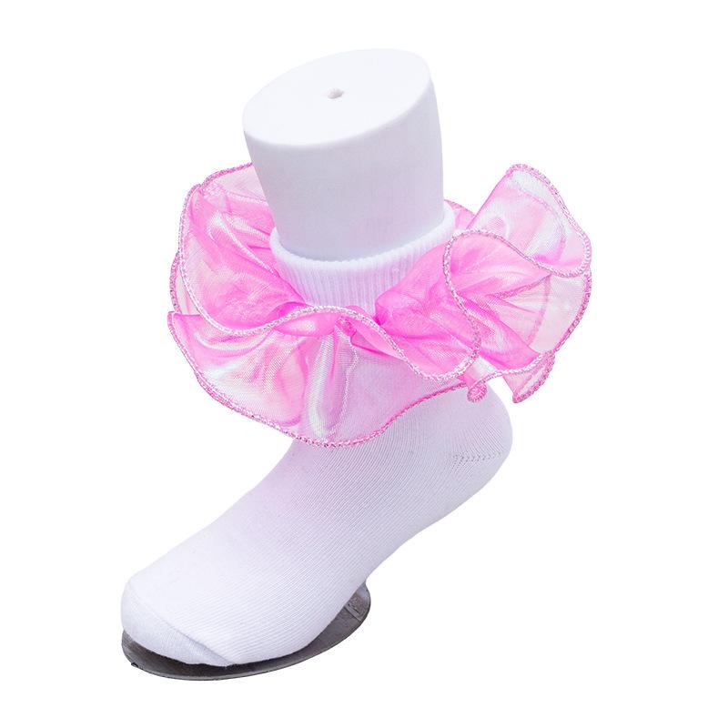 Product Introduction of Kids Girls Socks Patchwork Ruffles Socks Kids Dressy Short Socks Child Spring Fall Princess Socks 36