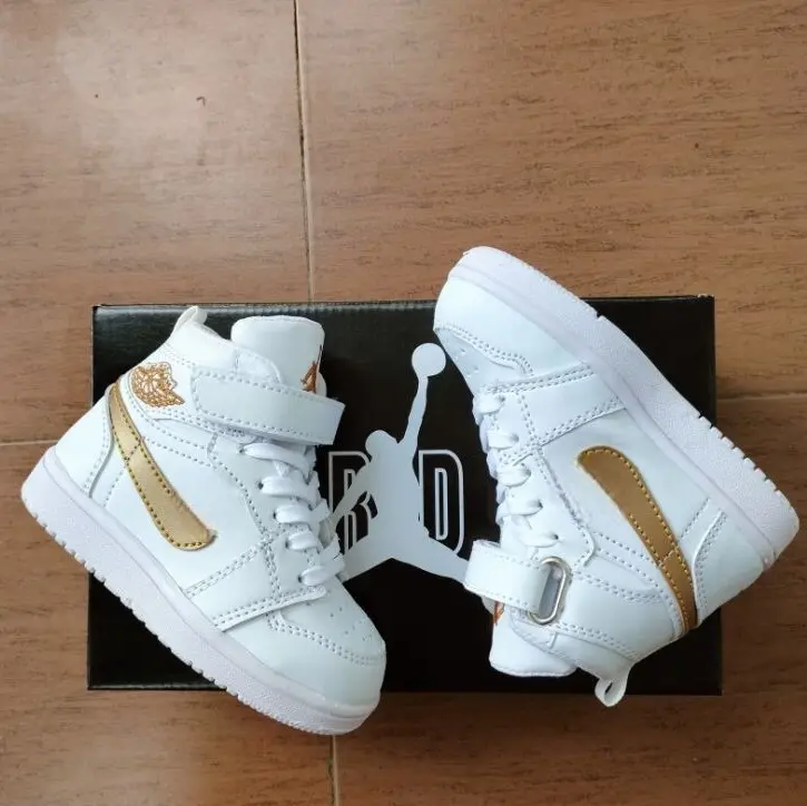 Sepatu JRDN Anak High White Gold Fashion 1