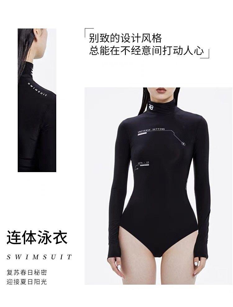 Product Introduction of Mosricci Internet Celebrity Same Style Long Sleeve Wetsuit Motorcycle Sports Conservative Sun Protection Slim Fit Slimming One-Piece Swimsuit for Women 2
