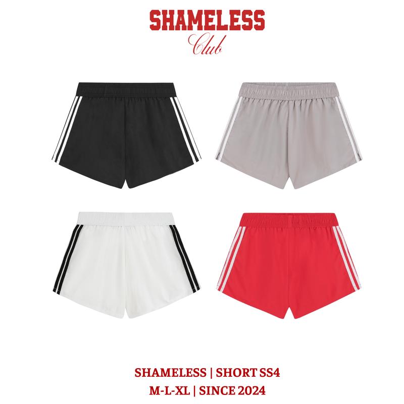 [DEAL MỞ BÁN] Shameless Club | Quần Short Gió Nhăn 2 Lớp Dày Dặn Họa Tiết Ba Sọc Thời Trang Nữ QS.004