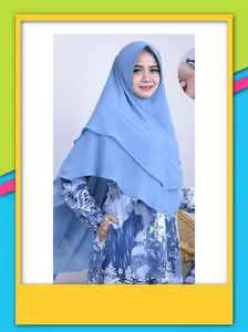 khimar ceruty bebydoll 2 layer 40 warna / kerdung seruty terbaru Textured Woven Fabric Pink