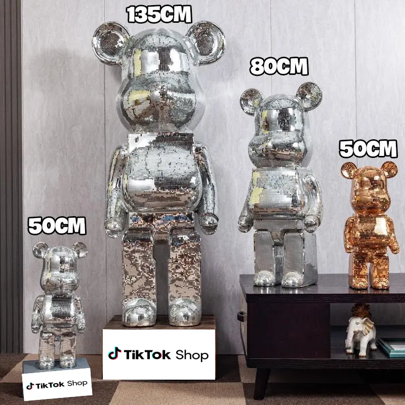 Gấu Bearbrickk 80cm Bling Bling Đính Đá Siêu Dễ Thương, Trang Trí, Quà Tặng. 2