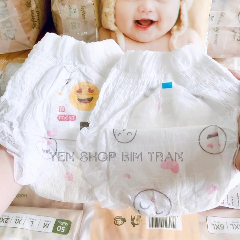 HIPGIG 100 Miếng Bỉm Quần Bo Đệm Mây Size M đến 7XL, tương đương từ 6 - 35kg , from nhỏ , bé bụ bẫm tăng size Cho Bé Voi bỉm  quần bỉm  nội  địa  trung