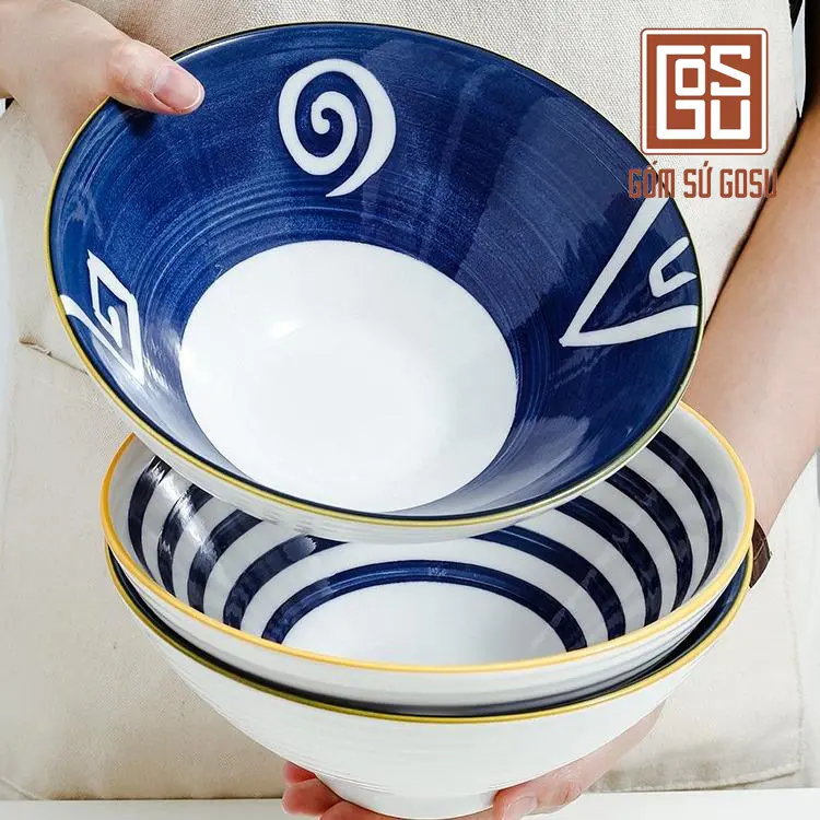 BÁT TÔ SỨ BÁT ĂN MÌ  DÙNG ĂN MỲ HỌA TIẾT ĐỘC ĐÁO PHONG CÁCH NHẬT