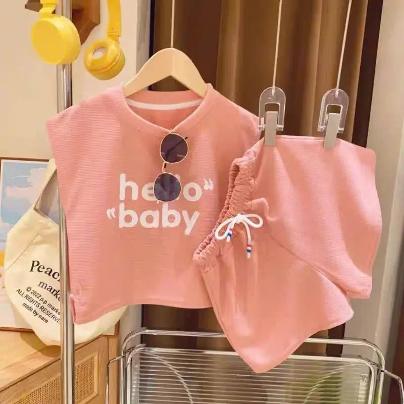 Bộ quần áo cộc tay Hello baby chất siêu co dãn siêu dễ thương cho bé từ 9-40 kg