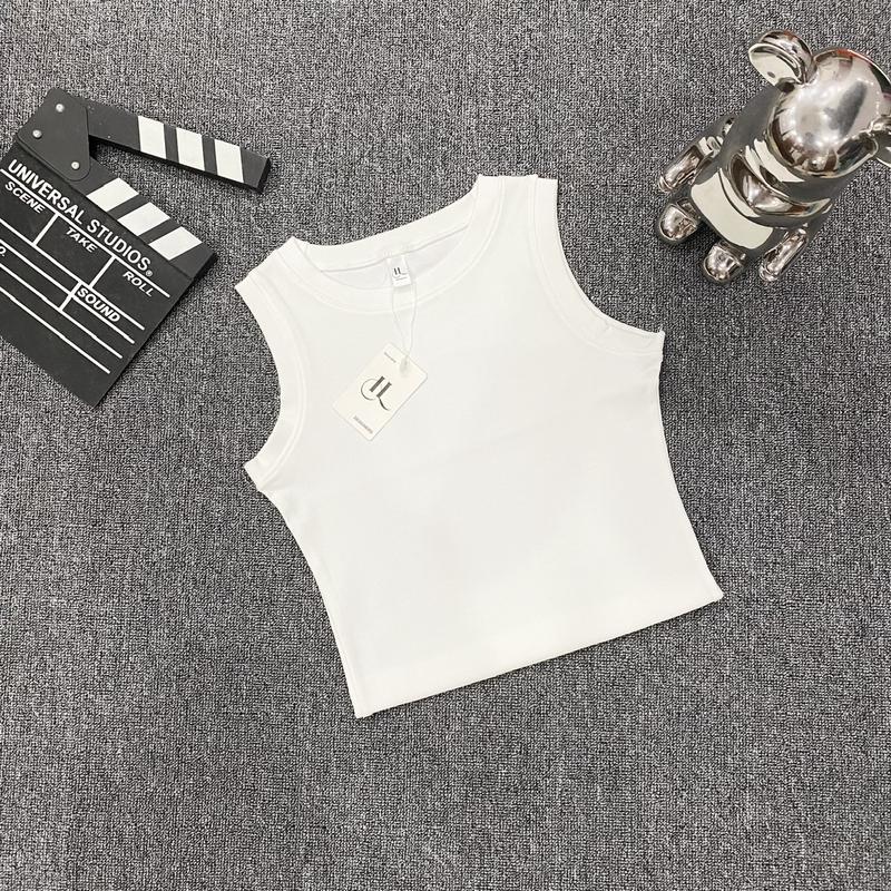 Áo thun ba lỗ croptop chất thun borip cotton xịn tanktop cho nữ - freesize - Cổ Tròn, Women Trắng