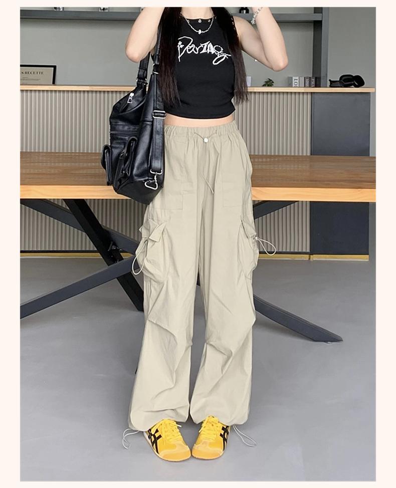Product Introduction of Women's cargo pants women's plus size women's pants back waist wear lazy style elastic #1611 8