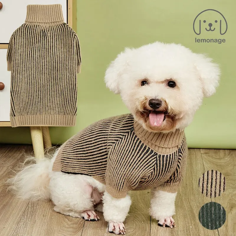 Striped Pattern Pet Sweater, Comfortable Stretch Pet Jumper, Soft Warm Pet Clothes for Large, Medium and Puppy Dogs and Cats 0