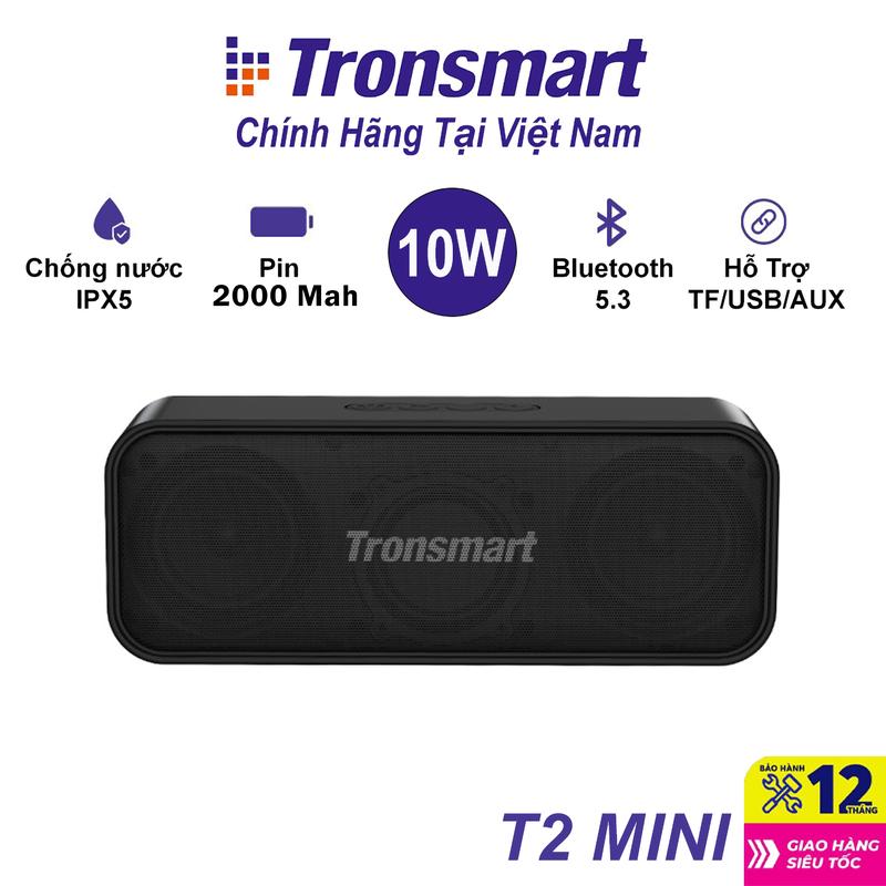 Loa Bluetooth Tronsmart T2 Mini Công Suất 10W TWS, Hỗ Trợ Thẻ TF, AUX, USB, Pin 2000mAh, 2 Củ Loa Toàn Dải Nghe Nhạc 12 Giờ - Bảo hành chính hãng 12 tháng