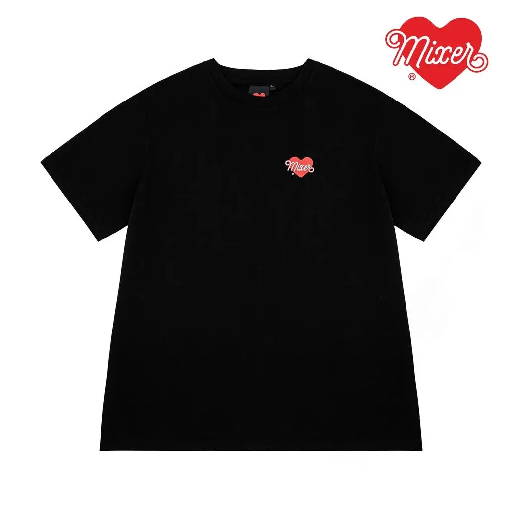 Áo thun cotton thoáng khí Best đi Ý thức về thiết kế Áo thun trái tim basic MIXER "Mini Heart Tee" nam nữ Unisex dáng rộng vải  chiều cao cấpTriều tiên xu hướng Menswear Cổ Tròn