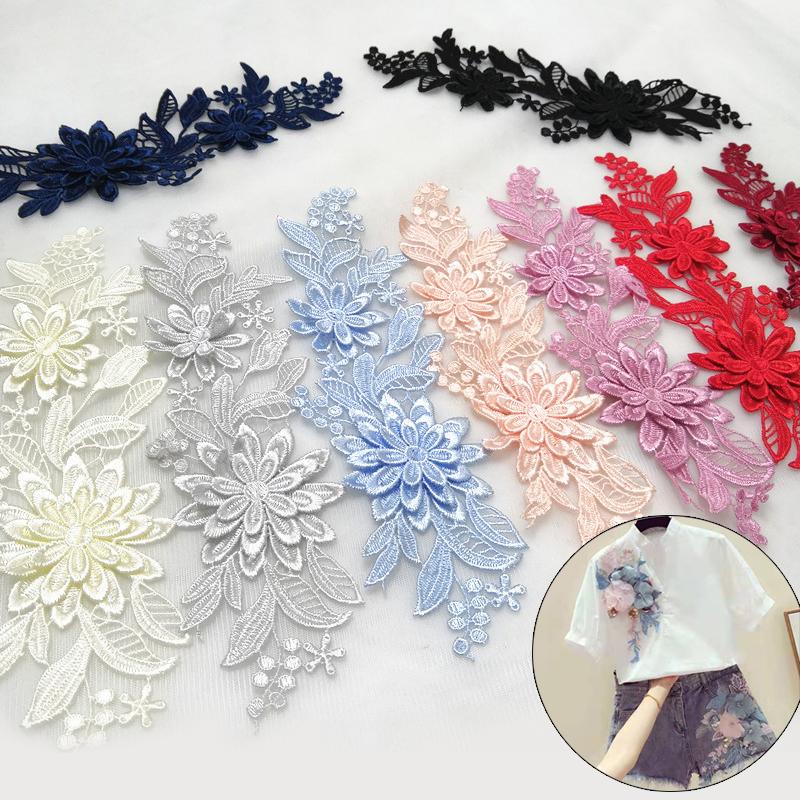 Miếng Dán Vải Hoa Ren Thêu, 1 Cặp, 10x25cm, Màu Sắc 3D Ba Chiều Đầy Màu Sắc, Thích Hợp Cho Trẻ Em Và Đám Cưới, Phụ Kiện 1