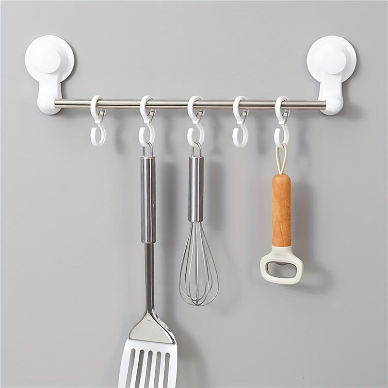 Khóa Móc Hình Chữ S, 1 Bộ 8 Chiếc, Cho Nhà Bếp Và Phòng Tắm, Móc Thanh Ngang, Không Cần Khoan, Làm Bằng Nhựa, Móc Treo Quần Áo 9