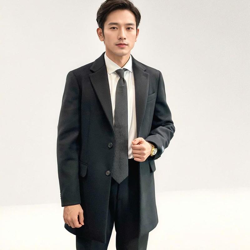 MT2 - Áo Mangto Nam Phong Cách Sang Trọng, Thanh Lịch - Áo Khoác Dạ LC Hàn Quốc  Lửng - Thiết Kế Chiết Eo Nhẹ,Form Ôm, Cổ Vest, Ve K, Túi Nắp - Classic Menswear Jacket - Sang Trọng-Hàng Cao Cấp áo dạ lông cừu măng tô dáng ngắn