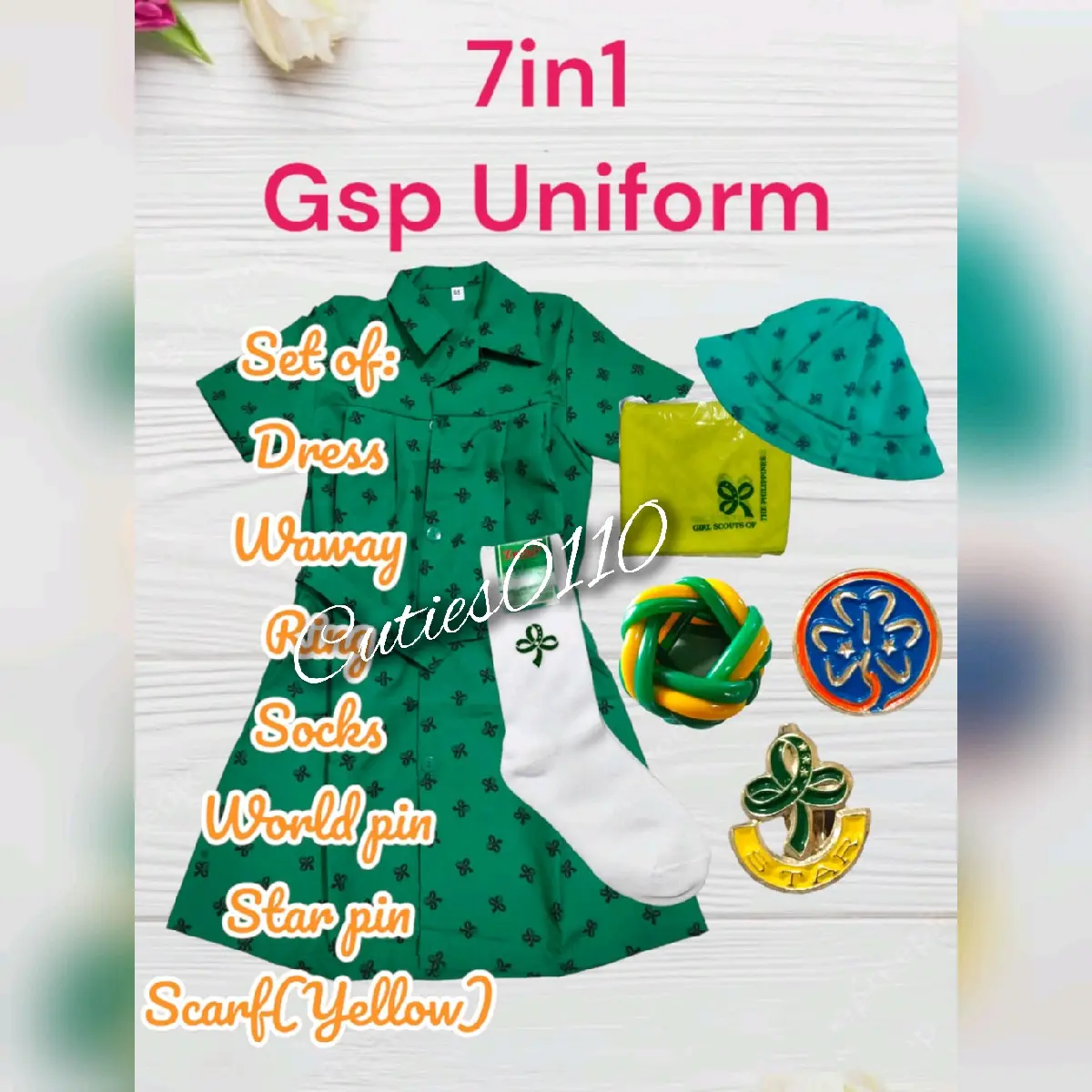 7in1 Gsp Set Uniform Dress for Kids Girls