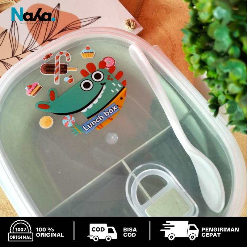 Kotak Makan Anak Lunch Box 3 Sekat Berkualitas Anti Tumpah 5