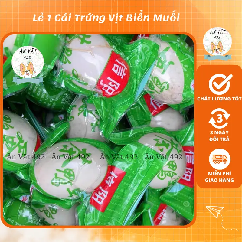 Lẻ 1 Cái Trứng Vịt Biển Muối Tươm Dầu, tan chảy, Trứng vịt biển muối thơm ngon - Ăn Vặt 492 0