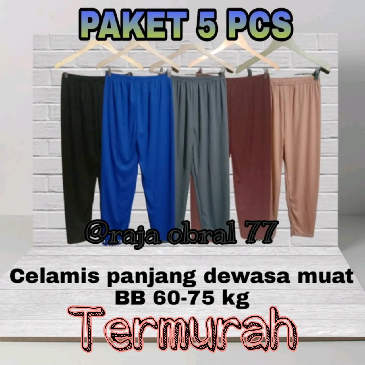 [ COD ] GROSIR PAKET 5 PCS CELANA DALAMAN GAMIS WANITA TERMURAH BAHAN POLYESTER HYGET PREMIUM Santai