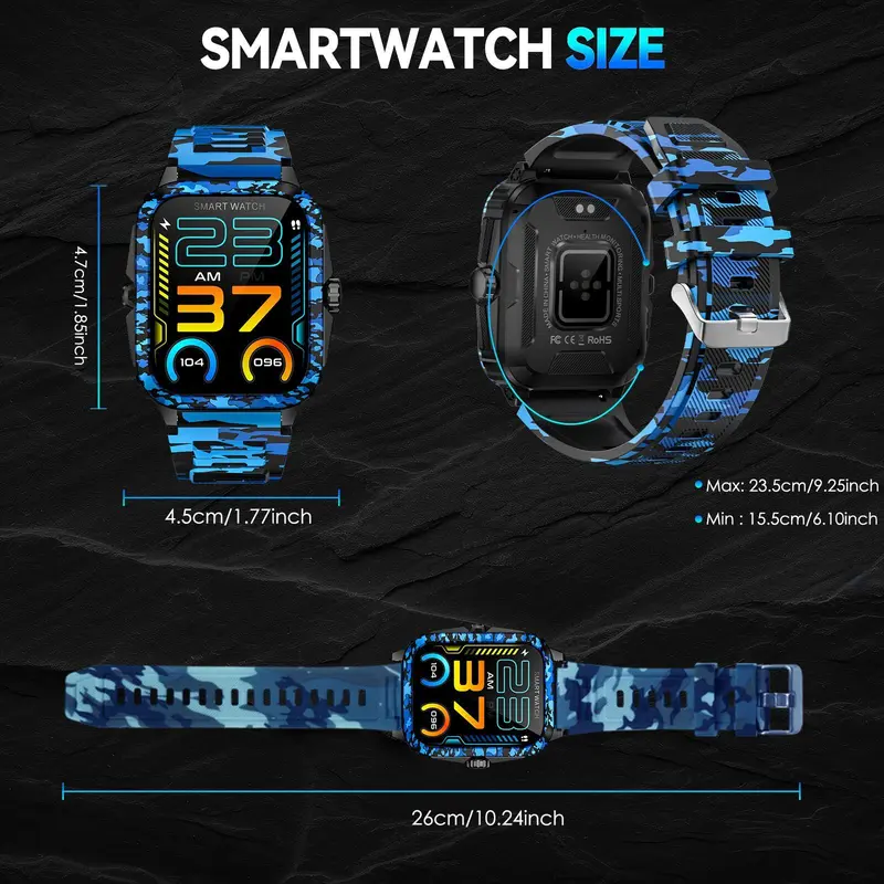 EIGIIS KT71 Men's Smart Watch, 3ATM Waterproof Smart Watch, Sports Watch with Multiple Sports Modes, Long Standby Sports Watch for Smartphone, Perfect Gift 1