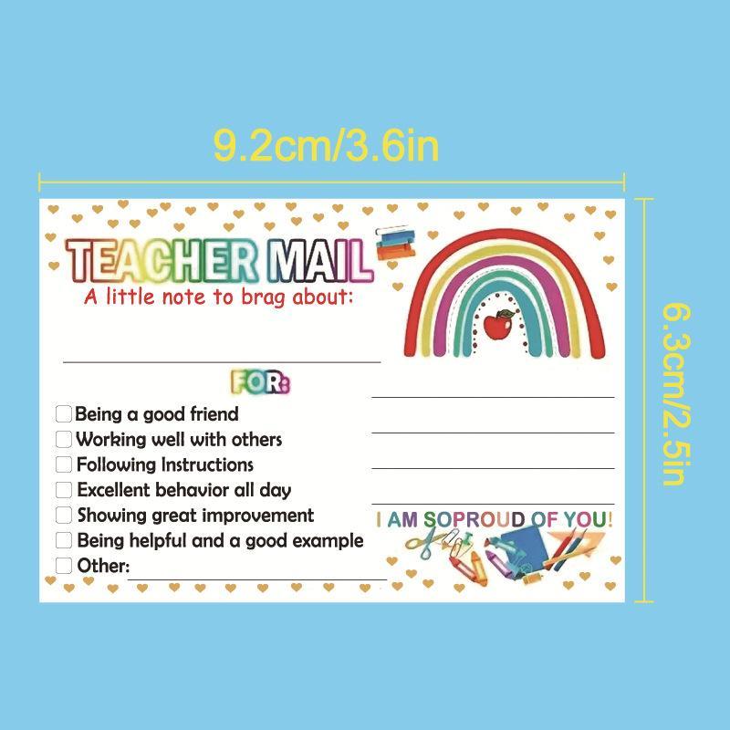 Teacher's Mail Good Behavior Card, Pastel Color Classroom Behavior Incentive Card, Student Behavior Motivation Postcard, School Supplies 1