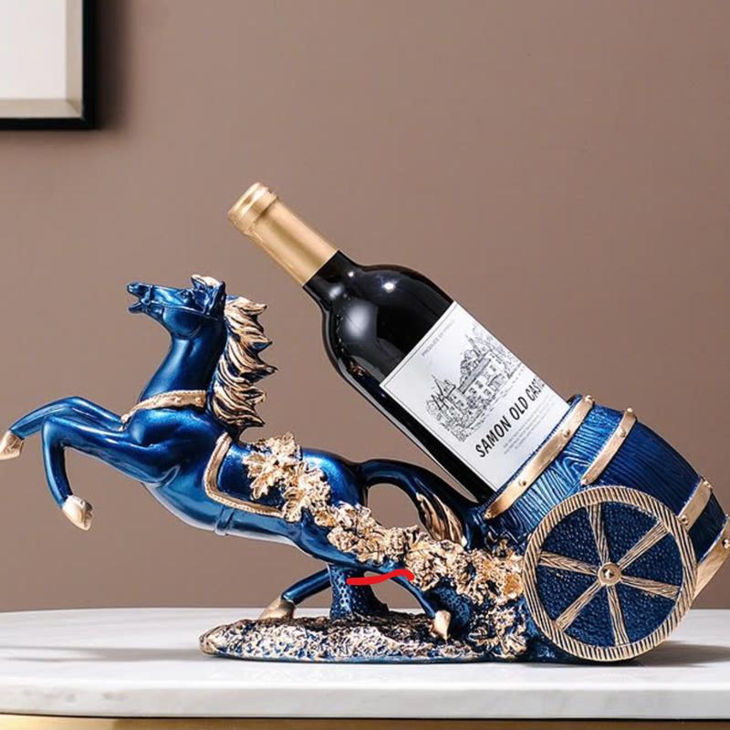 Giá để chai vang ngựa kéo xe, kệ vang hình ngựa - Sản phẩm độc đáo cho tín đồ rượu vang