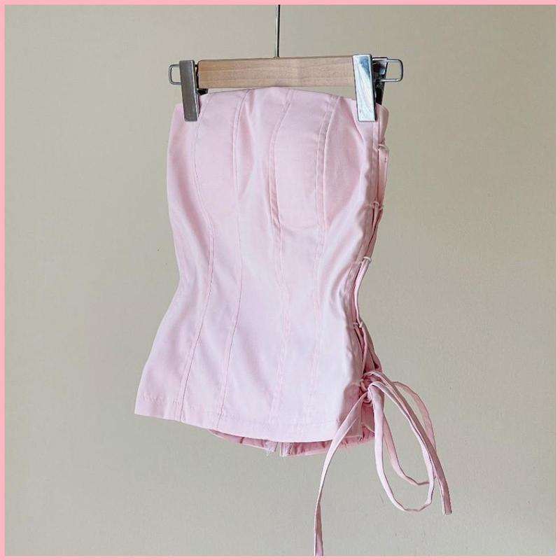 Product Introduction of JODEHSHOP ( Kèm Mút) Áo quây có đệm ngực dây buộc dáng body Hót 2024 14