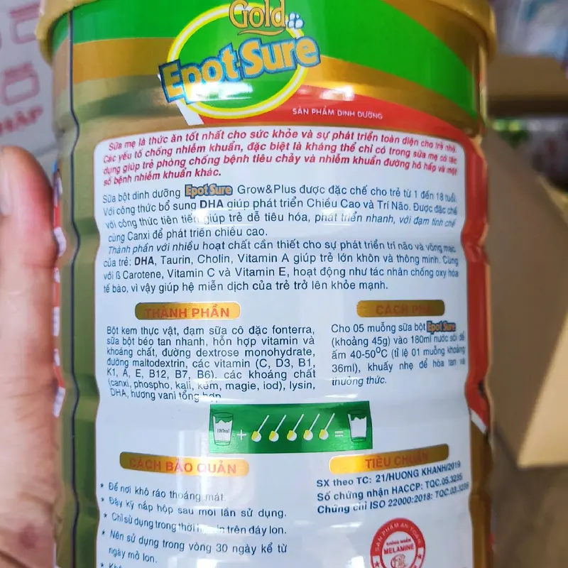 Sữa tăng chiều cao Epotsure lon 900g 3
