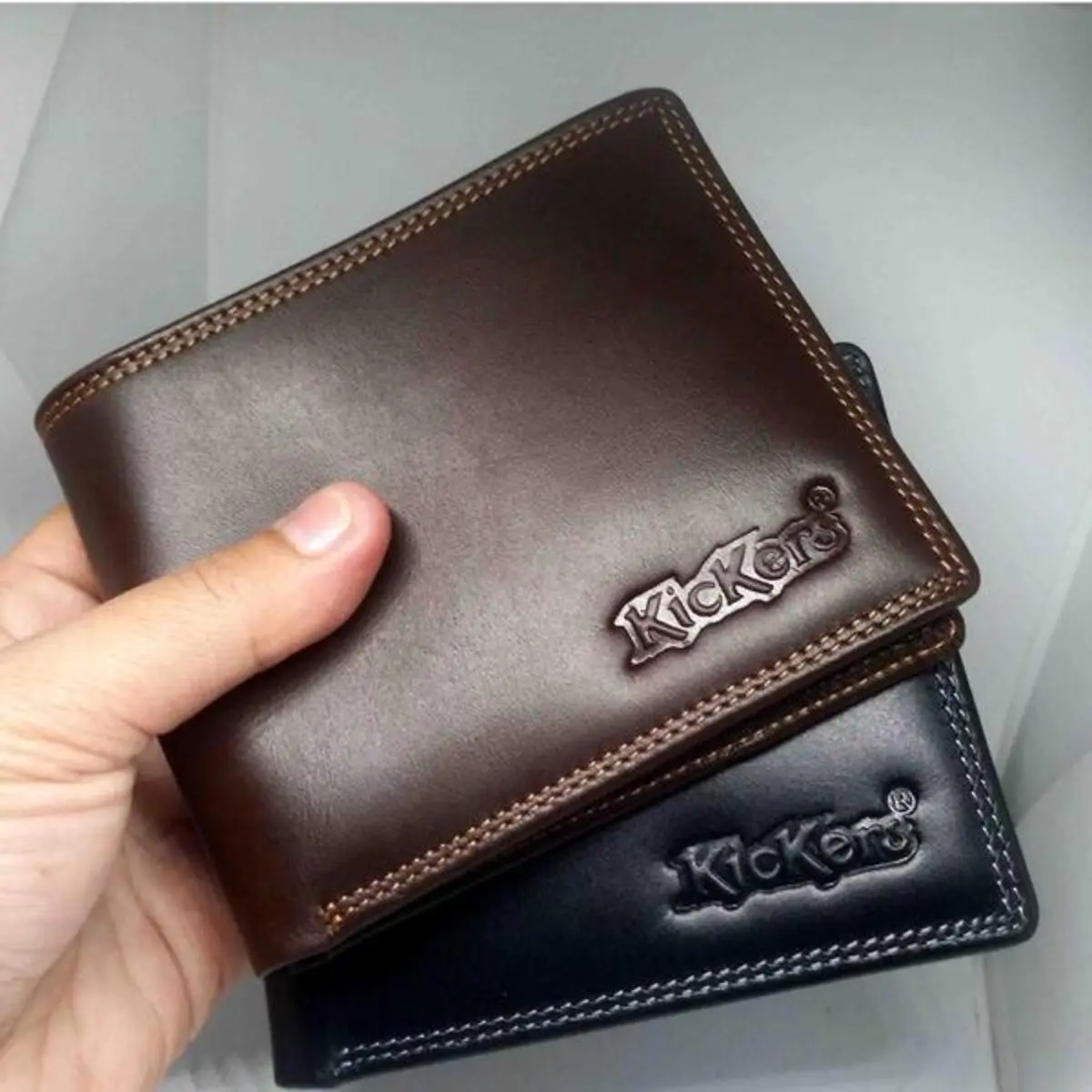 Dompet Lipat Tiga Pria Kickers 501 Kulit Sapi Asli Full uang